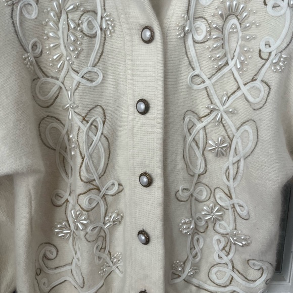 Bruna Cavvalini Lambswool Embroidered Knit | Vintage Designer | Size Small - Picture 5 of 6